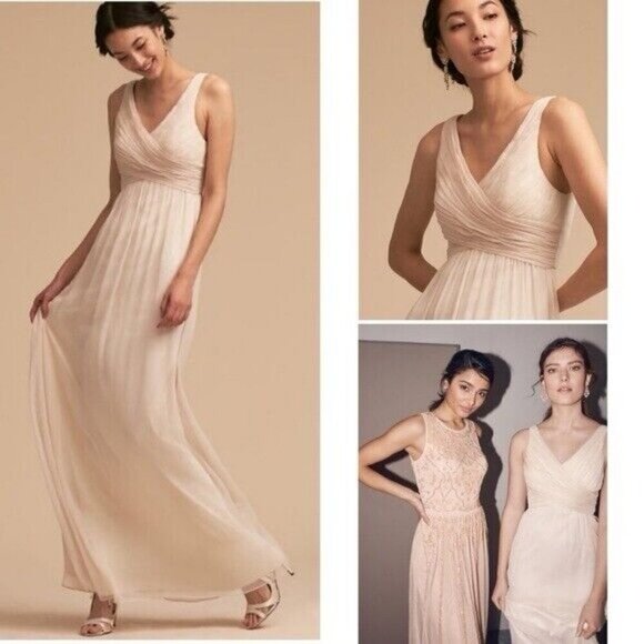 Anthropologie Dresses & Skirts - Anthropologie BHLDN Angie maxi Dress in Blush Women prom Lond Beige Size Small